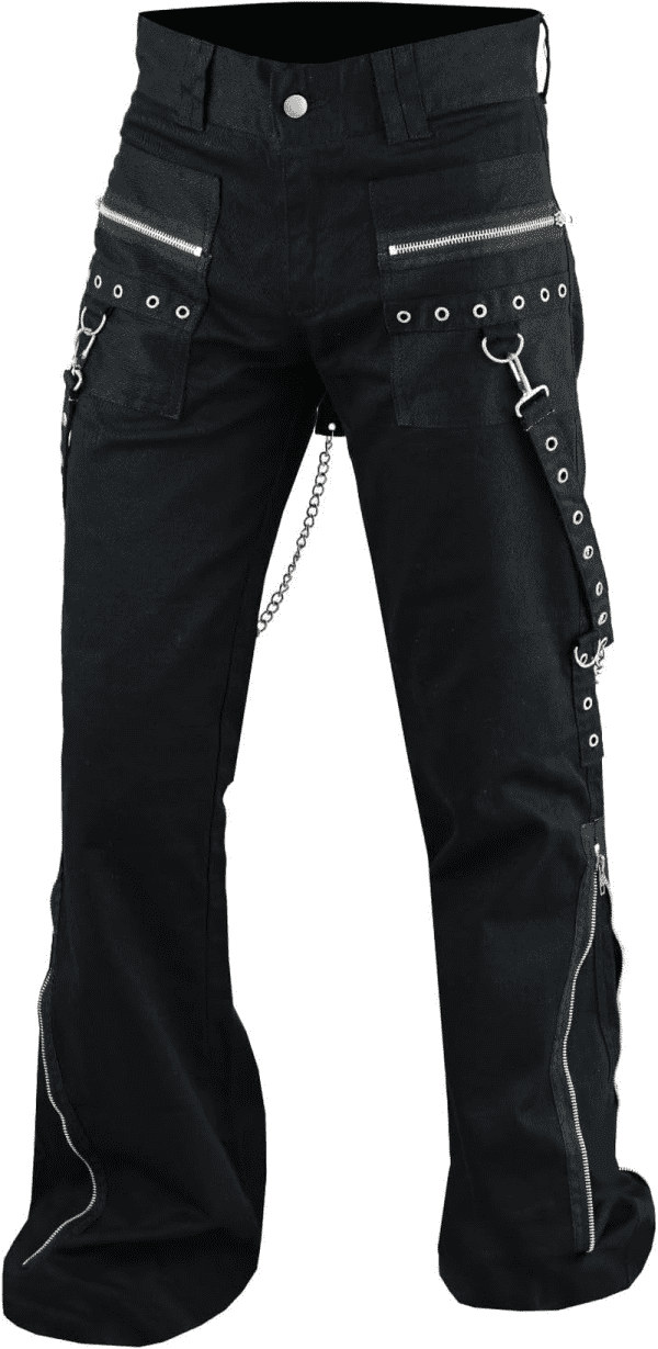 Women'S Chains Black Rhinestones Gothic Punk Emo Pants Straps Baggy Pants