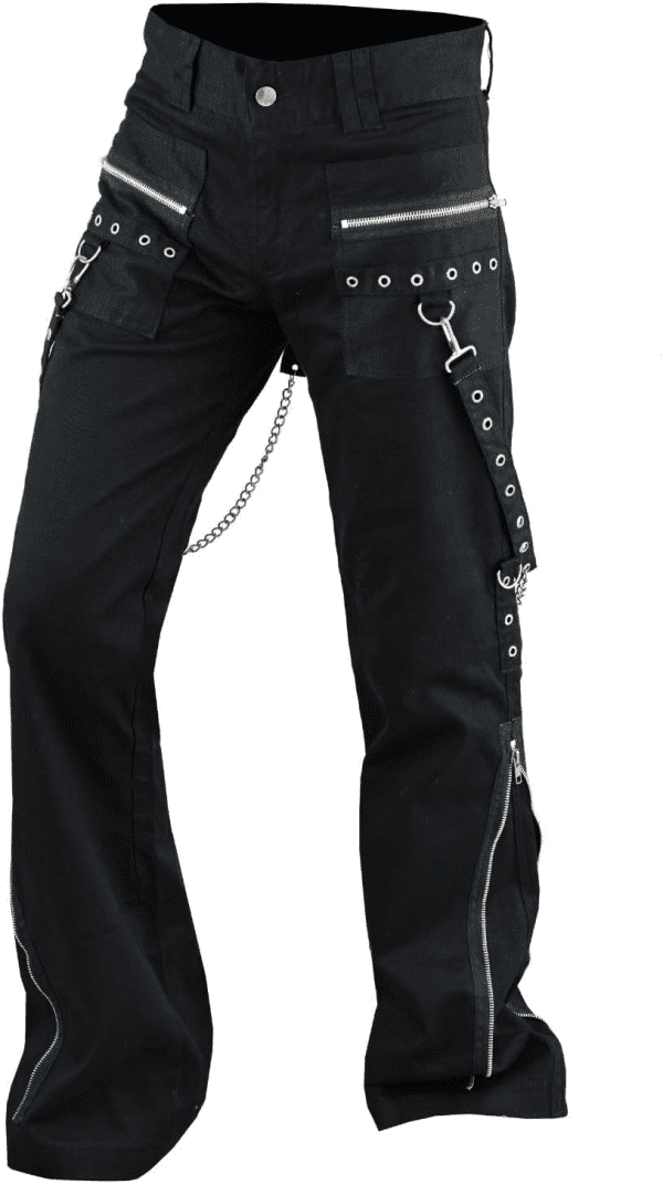 Women'S Chains Black Rhinestones Gothic Punk Emo Pants Straps Baggy Pants - Image 2