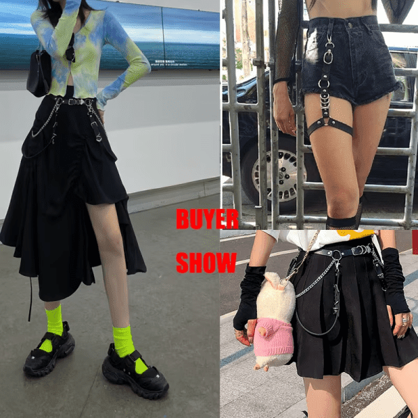 Woman Punk Hiphop Heart Belt Chain Leather Harness Leg Belt Gothic Adjustable Body Waist Strap Girl Dress Jeans Skirt Waistband - Image 7