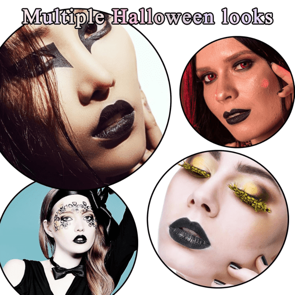 Black Matte Lipstick,Smooth Velvet Black Lipstick for Women,Highly Pigmented,Full Coverage Long Lasting & Waterproof Black Lip Gloss Stain Balm for Halloween Parties Goth Makeup - Image 6