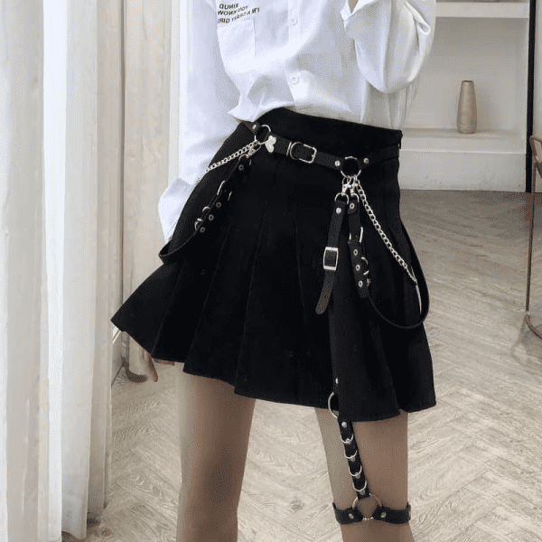 Woman Punk Hiphop Heart Belt Chain Leather Harness Leg Belt Gothic Adjustable Body Waist Strap Girl Dress Jeans Skirt Waistband - Image 8