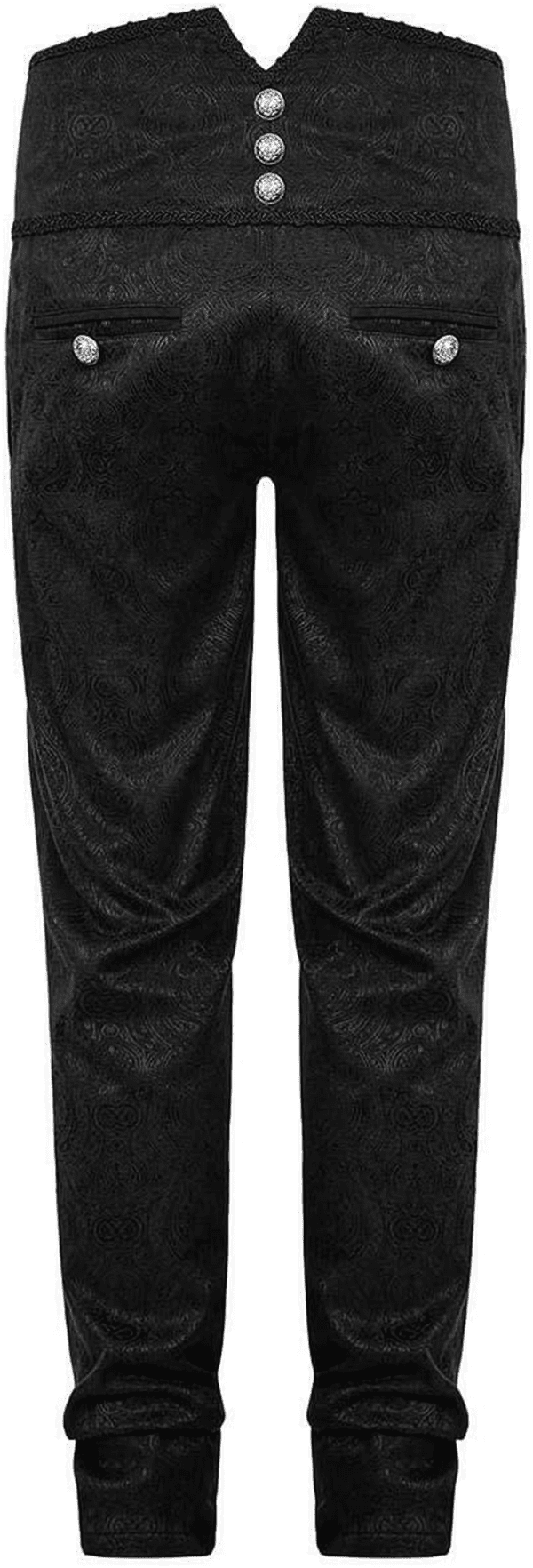 Men'S Tailored Trousers Pants Black Victorian Damask Gothic Steampunk VTG Aristocrat Pant/Usa - Image 2