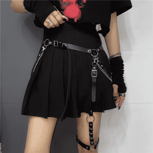 Woman Punk Hiphop Heart Belt Chain Leather Harness Leg Belt Gothic Adjustable Body Waist Strap Girl Dress Jeans Skirt Waistband - Image 2