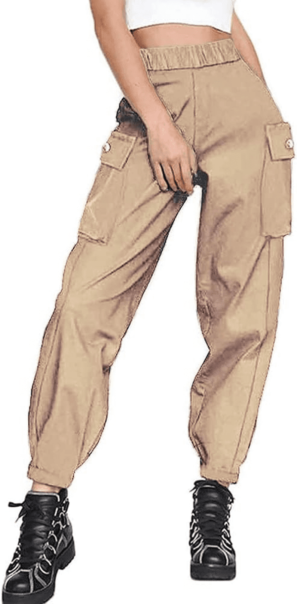 Classic-Fit Cargo Pants Women Relaxed Fit High Waist Cargo Joggers with Pockets for Women