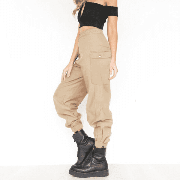 Classic-Fit Cargo Pants Women Relaxed Fit High Waist Cargo Joggers with Pockets for Women - Image 3