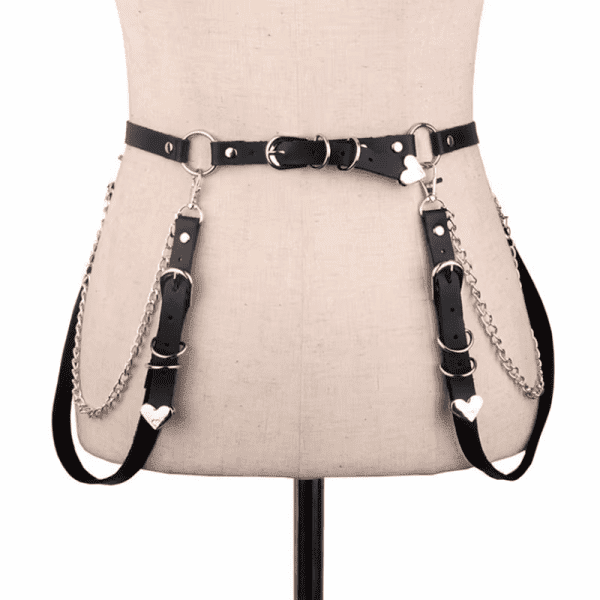 Woman Punk Hiphop Heart Belt Chain Leather Harness Leg Belt Gothic Adjustable Body Waist Strap Girl Dress Jeans Skirt Waistband - Image 5