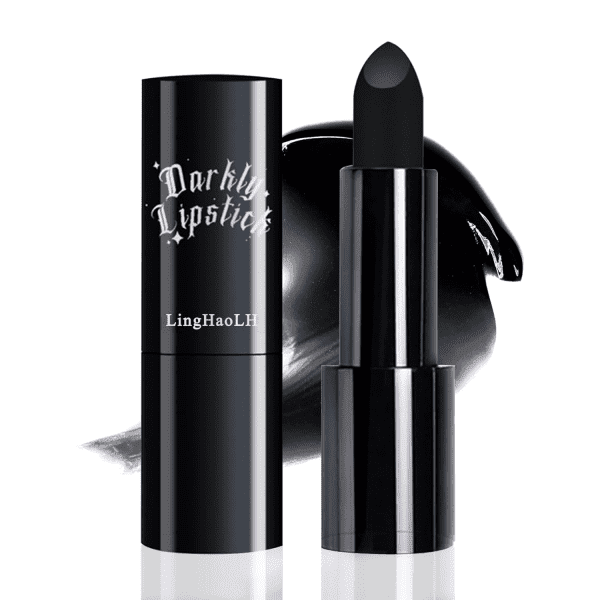 Black Matte Lipstick,Smooth Velvet Black Lipstick for Women,Highly Pigmented,Full Coverage Long Lasting & Waterproof Black Lip Gloss Stain Balm for Halloween Parties Goth Makeup