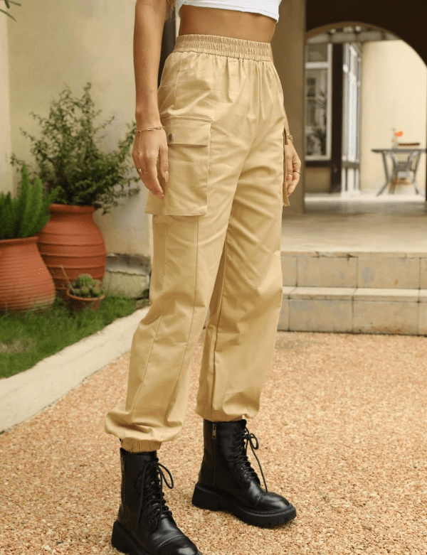 Classic-Fit Cargo Pants Women Relaxed Fit High Waist Cargo Joggers with Pockets for Women - Image 8