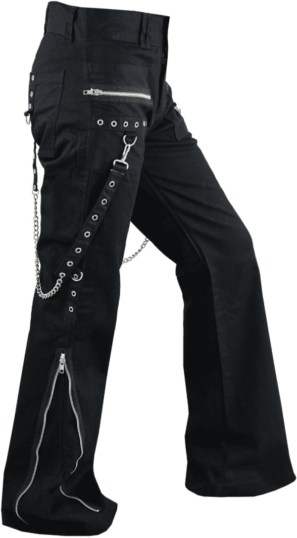 Women'S Chains Black Rhinestones Gothic Punk Emo Pants Straps Baggy Pants - Image 4