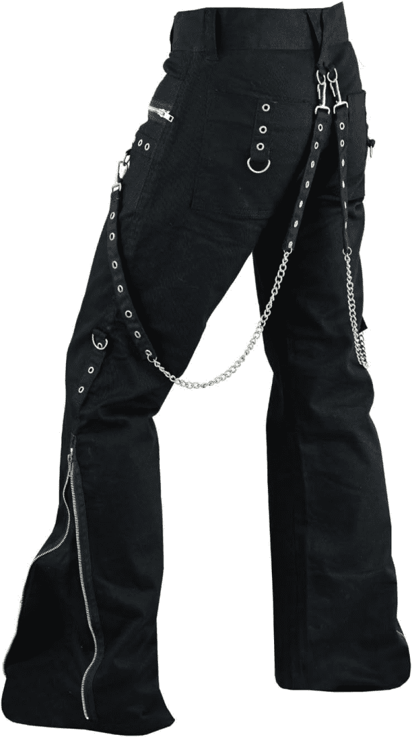 Women'S Chains Black Rhinestones Gothic Punk Emo Pants Straps Baggy Pants - Image 3