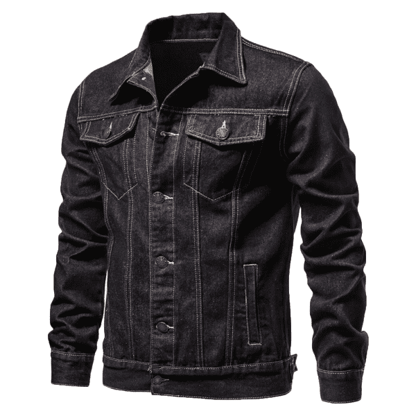 Men Oversized Denim Jacket plus Size Lightweight Button down Lapel Jean Coat Big and Tall Outwear Jackets - Image 2