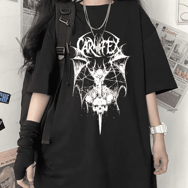 Woman T-Shirts Goth Y2K Harajuku Black Tops Print Loose Short Sleeve Kawaii Anime Graphic T Shirt Top T-Shirts - Image 2