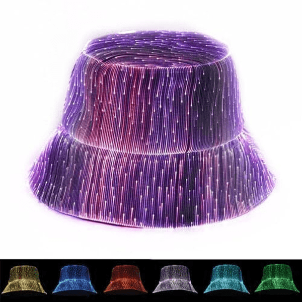 LED Bucket Hat, Rave Bucket Hat 7 Colors, Light up Hat Rave Accessory, Neon - Image 8