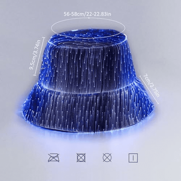 LED Bucket Hat, Rave Bucket Hat 7 Colors, Light up Hat Rave Accessory, Neon - Image 12