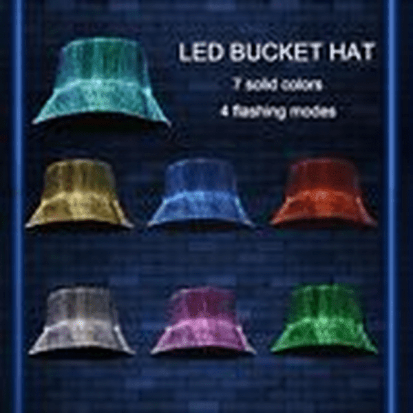 LED Bucket Hat, Rave Bucket Hat 7 Colors, Light up Hat Rave Accessory, Neon - Image 3