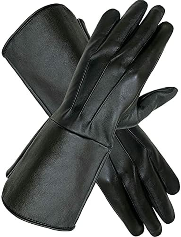 MEN'S MEDIEVAL RENAISSANCE COSPLAY SWORDSMAN STEAMPUNK UNLINED LEATHER GLOVES GAUNTLETS