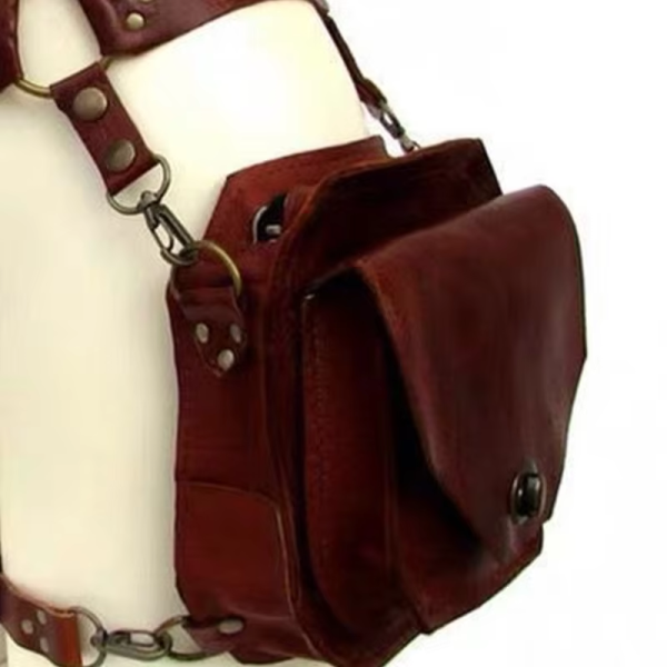 Medieval Waist Belt Drop Leg Bag Thigh Steampunk Waist Pack PU Leather Fanny Bag Motorcycle Thigh Wallet for Women - Image 3