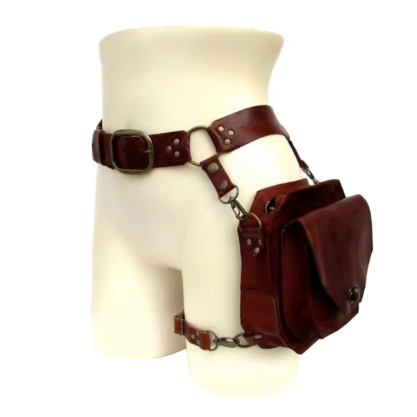 Medieval Waist Belt Drop Leg Bag Thigh Steampunk Waist Pack PU Leather Fanny Bag Motorcycle Thigh Wallet for Women - Image 2