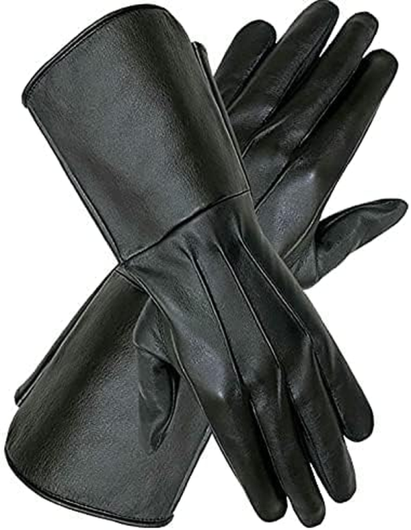 MEN'S MEDIEVAL RENAISSANCE COSPLAY SWORDSMAN STEAMPUNK UNLINED LEATHER GLOVES GAUNTLETS - Image 2