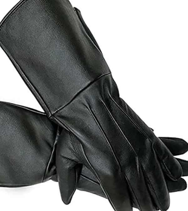 MEN'S MEDIEVAL RENAISSANCE COSPLAY SWORDSMAN STEAMPUNK UNLINED LEATHER GLOVES GAUNTLETS - Image 3