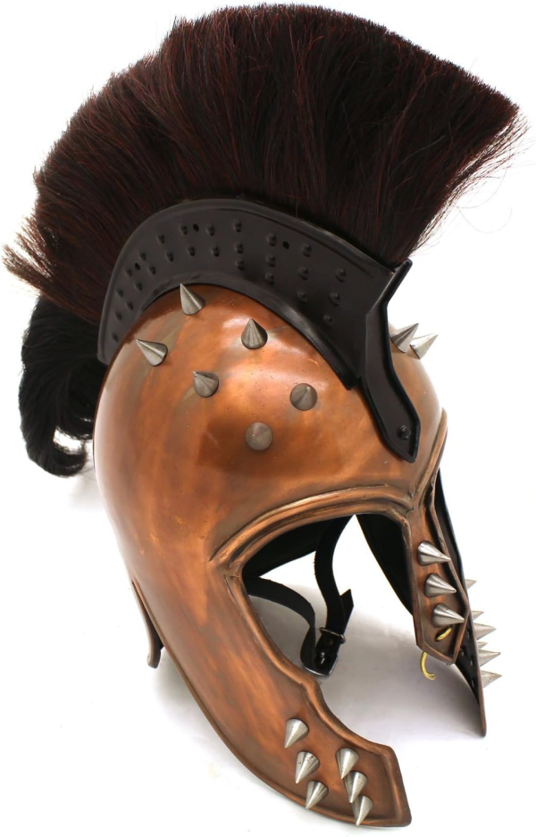 Spartan Helmet King Leonidas Helmet Wearable for Adults Black Plume. (B.Spikes)